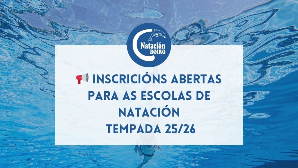 Inscricións abertas para as escolas de natación Boiro tempada 25-26