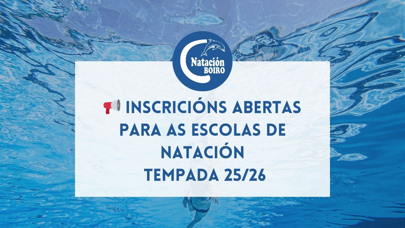 Inscricións abertas para as escolas de natación Boiro tempada 25-26