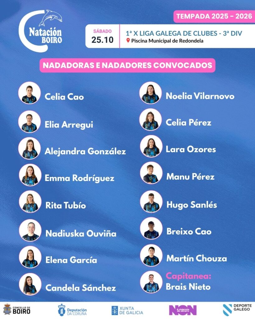 Nadadores Club natación Boiro 1ª Xornada da Liga Galega de Clubes – 3ª División